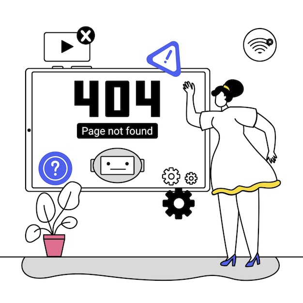 404 Error Page Not Found Illustration