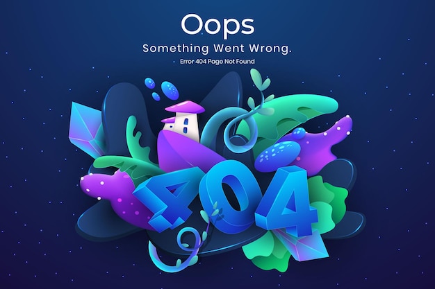 404 error page not found natural fantasy illustration concept for web missing page