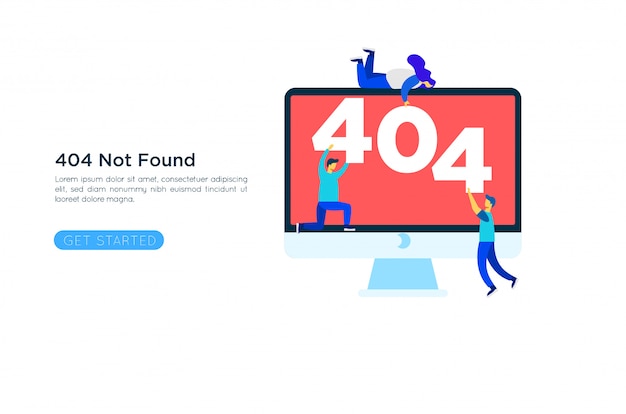 404 fej side illustration koncept