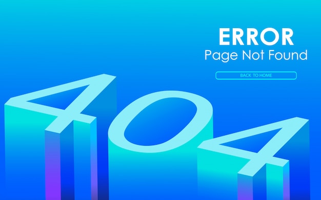 404 hata 3D stil vektörü