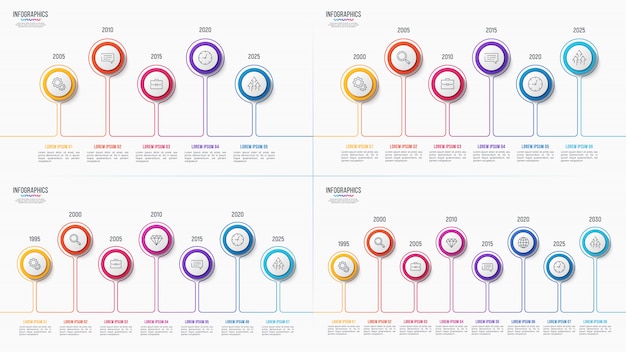  5 6 7 8 steps infographic timeline charts