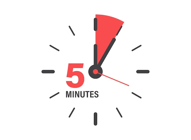 5 minutes on stopwatch icon in flat style Clock face timer vector illustration on isolated background Countdown sign business concept