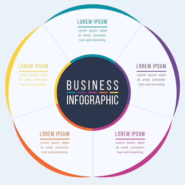 5 options infographic circle design 5 options objects elements or steps information business info
