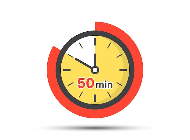 50 minutes on stopwatch icon in flat style Clock face timer vector illustration on isolated background Countdown sign business concept