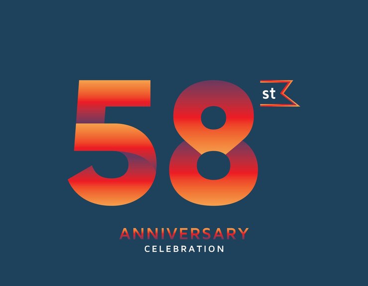 58st anniversary colorful