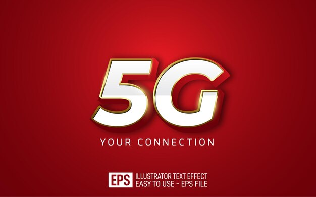 5g logo icon 3d text editable style effect template