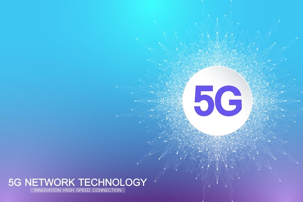 5g network wireless system and internet connection background