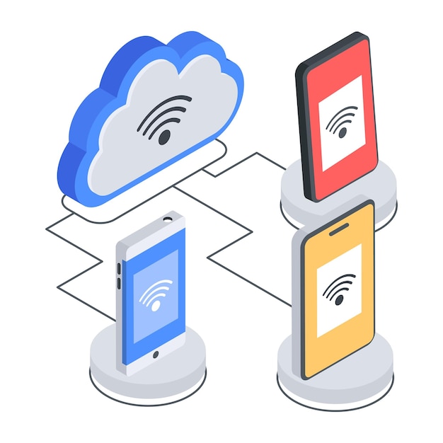 5g technology isometric icon