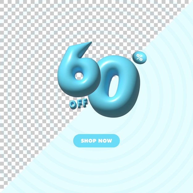 60 percent Off creative discount sale banner