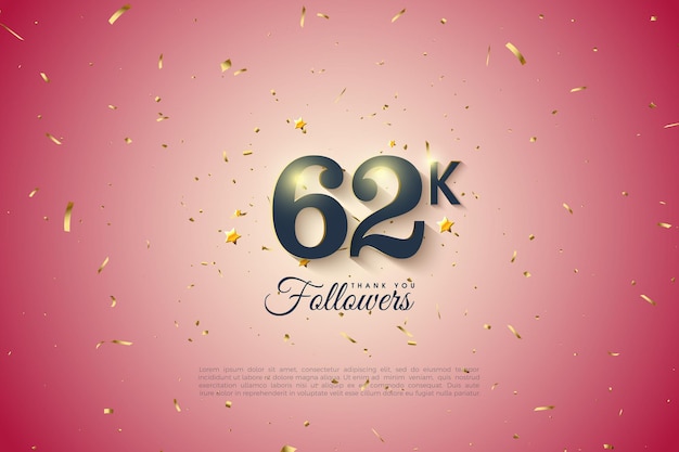 62k followers with classic black numbers.