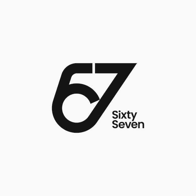 67 number sixty seven minimal logo design
