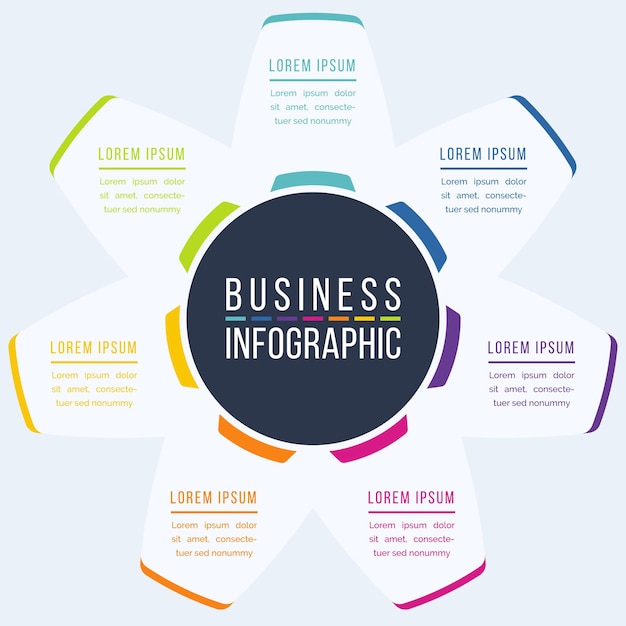 7 Steps Infographic circle design 7 steps objects elements or Options infographic business design