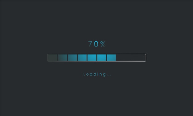 70 percent futuristic dark blue progress loading bar loading bar process of indicators
