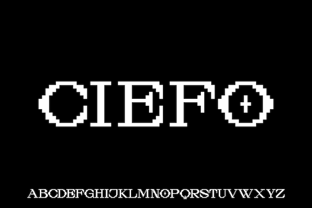 8 bit pixel modern futuristic modern geometric font