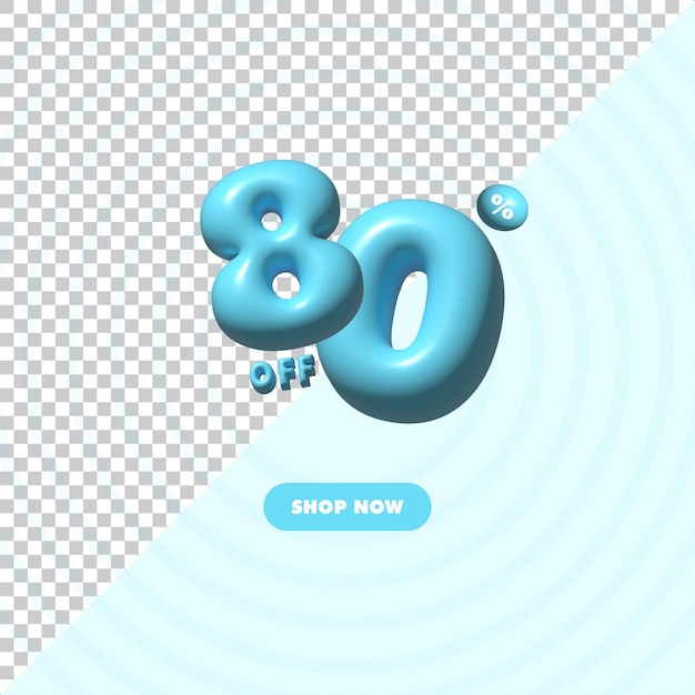 80 percent Off creative discount sale banner