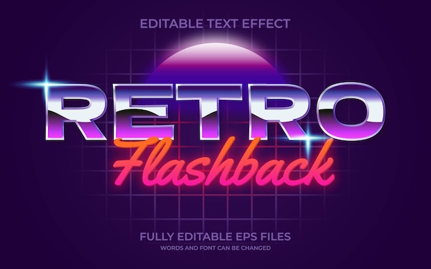 80s retro flashback editable text effect