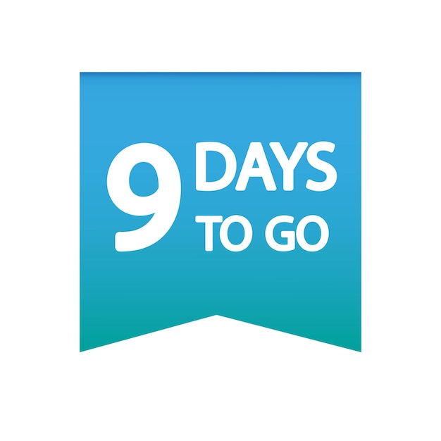 9 days countdown number nine focus vector reminder icon upcoming event alert
