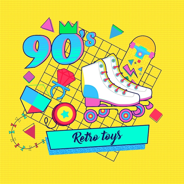 90'lar 80'ler nostaljik renkli retro_Oyuncaklar