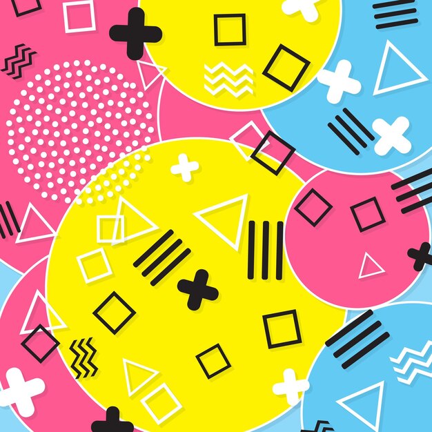 90s Pattern Fun Background Color Abstract Print