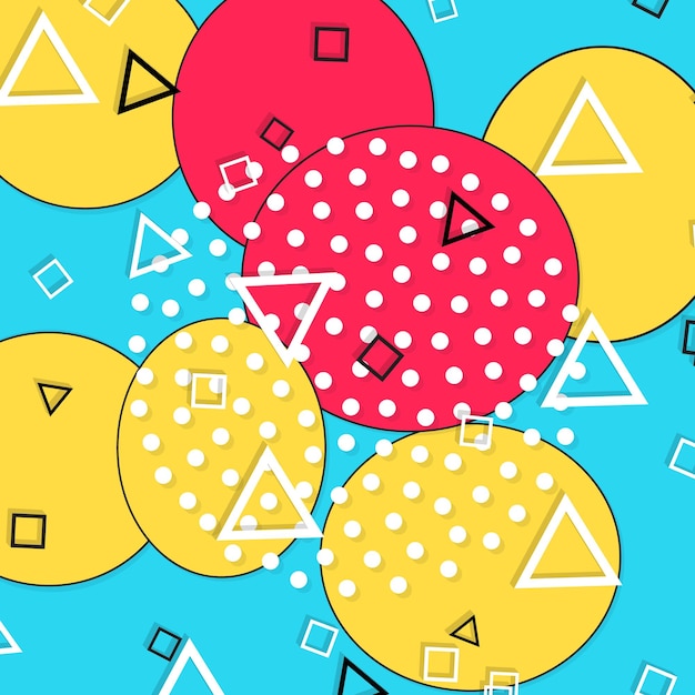 90s Pattern Fun Background Color Abstract Print