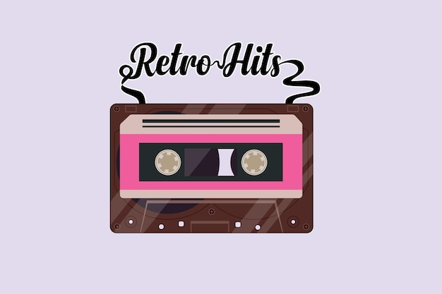 90s style concept Colored flat vector illustration isolated