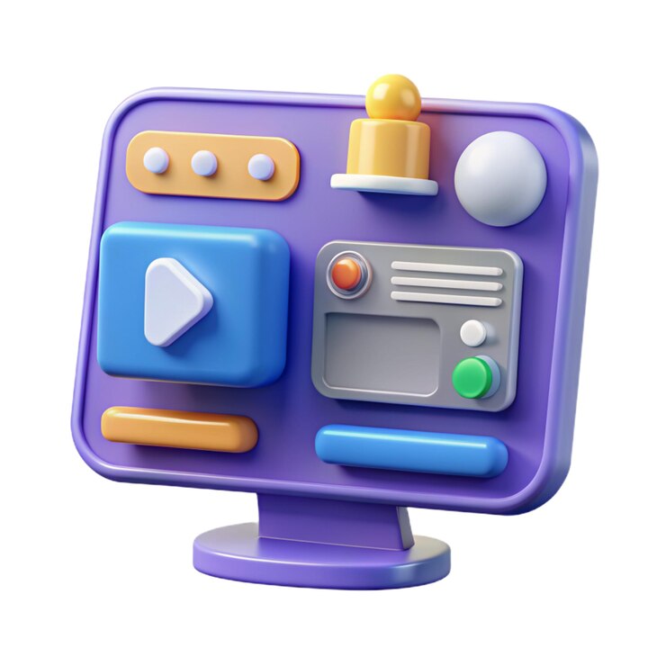 Vektör a 3d interface ui ux