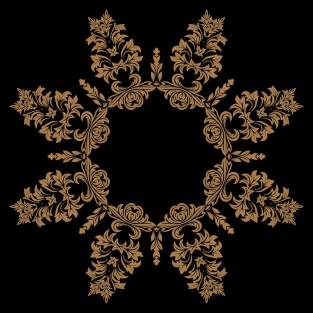 A black and gold picture of a design that says mandalas