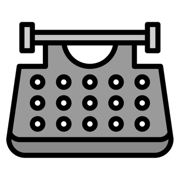 a black and gray typewriter with a black background
