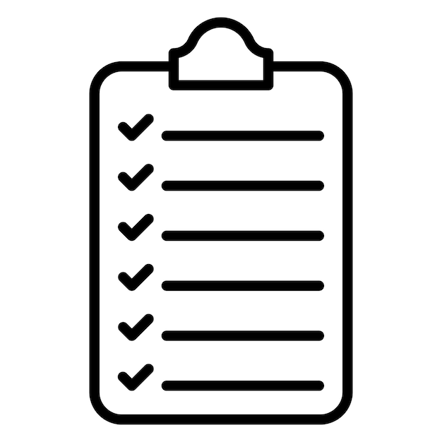 a black and white diagram with a clipboard that says  check your notes