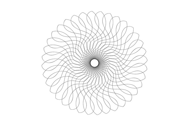 Vektör a black and white drawing of a sphere with a sphere on it
