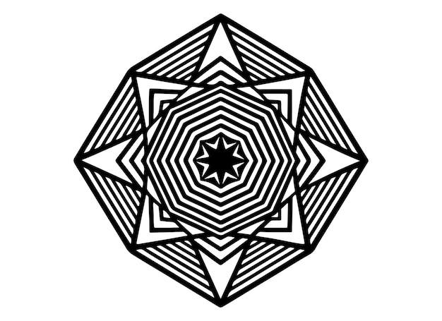 a black and white drawing of a star on a white background