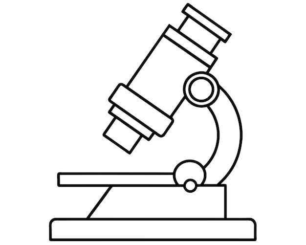 a black and white image of a microscope with the word  test  on it