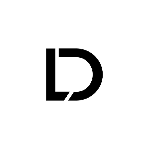 a black and white logo with LD