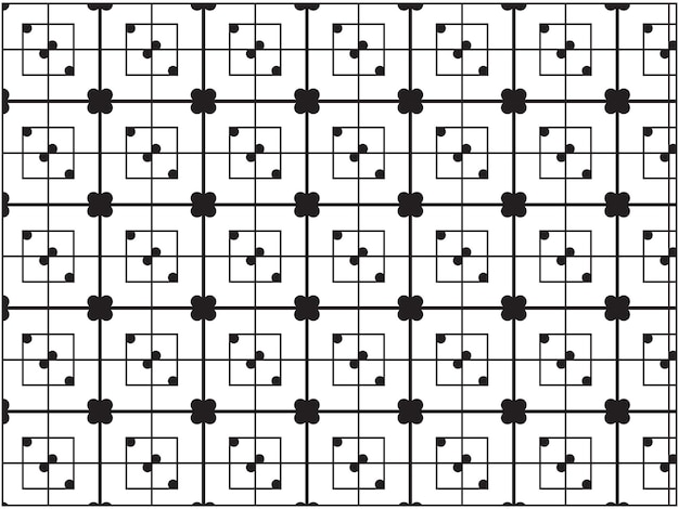 a black and white pattern with music notes on a white background