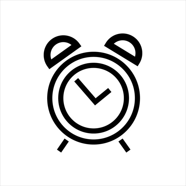 A black and white picture of a alarm clock with the words the time