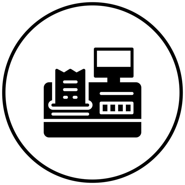 a black and white sign that says  the cash register