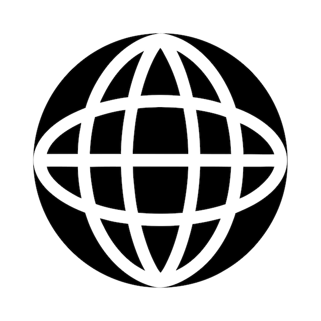 a black and white sphere with a white circle in the middle