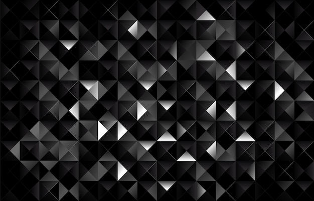 a black and white wall with geometric shapes and squares