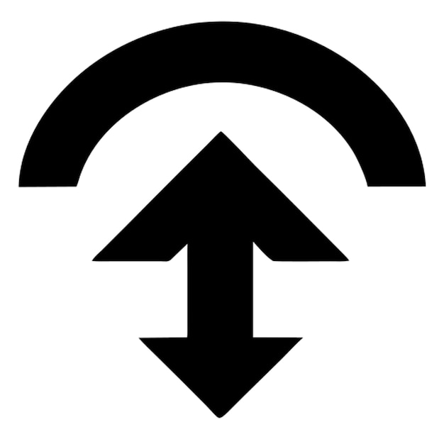 a black arrow pointing up with the word arrow on it