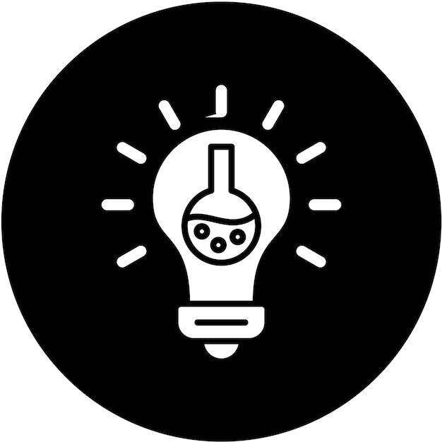 a black circle with a light bulb and a black circle with a light bulb inside