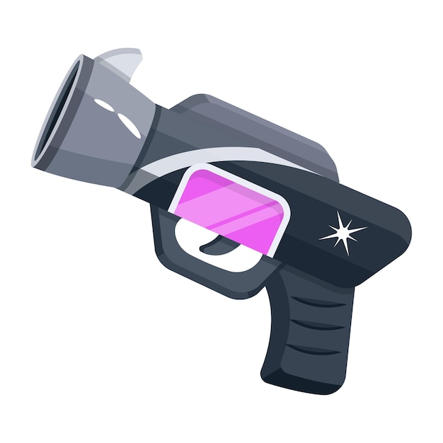a black gun with a purple star on it.