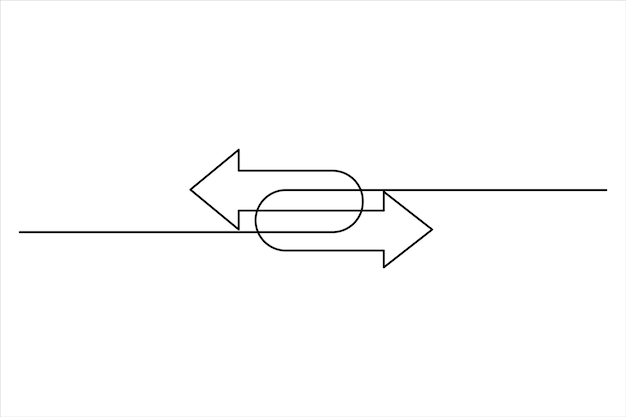 a black line with arrows pointing to the right and the right arrow pointing to the right