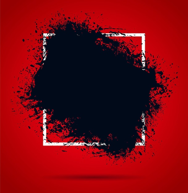 a black paint splatter brush stroke on a red background sale template vintage grunge brush