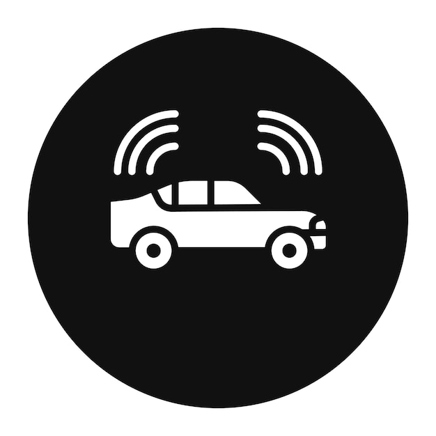 a black sign with an image of a car on it