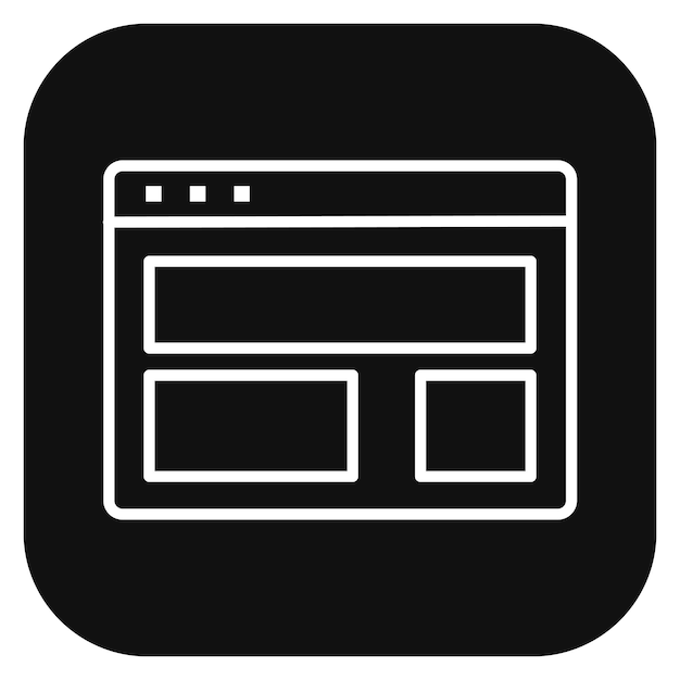 a black square with a white border that says  the bottom right corner
