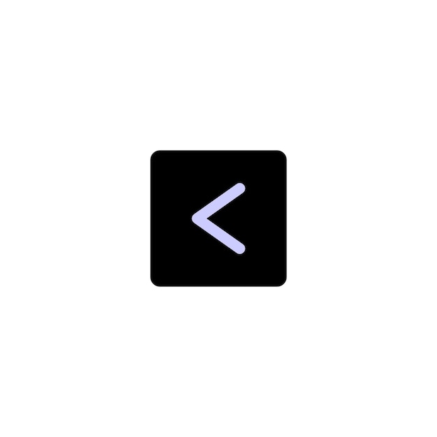 a black square with an arrow pointing to the left