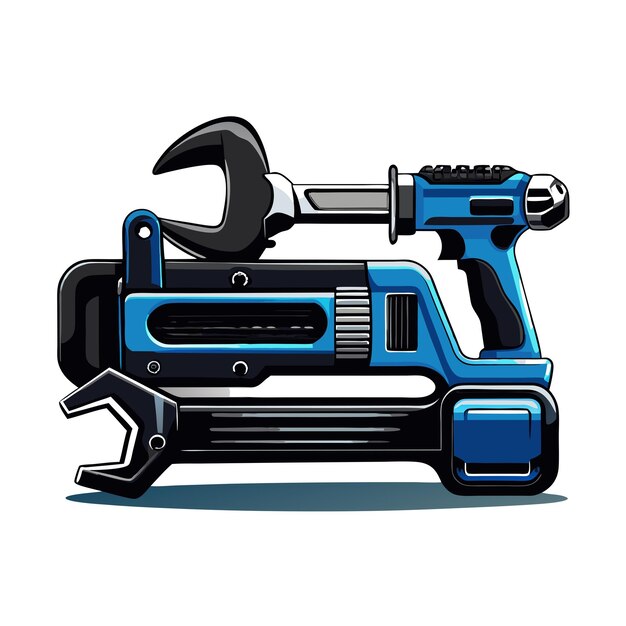 a blue and black tool that is made by a company called the brand of the machine