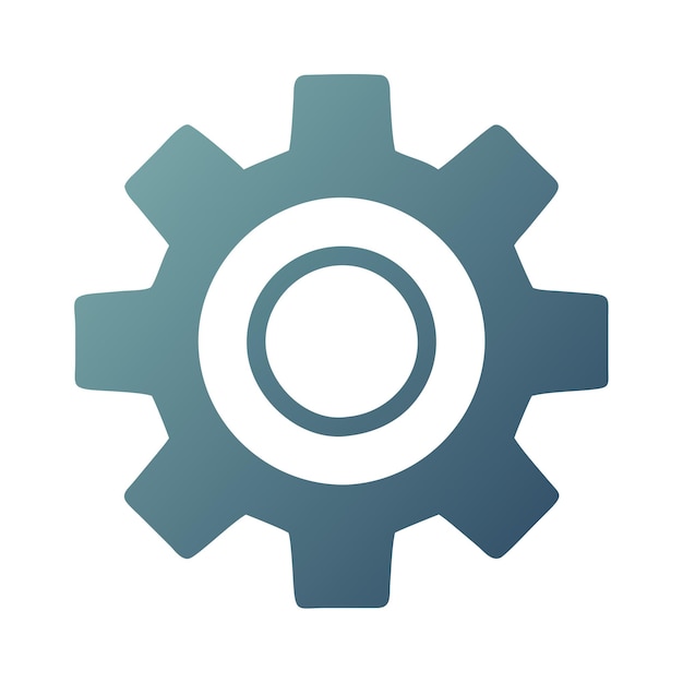 a blue and green gear with a large o on the top