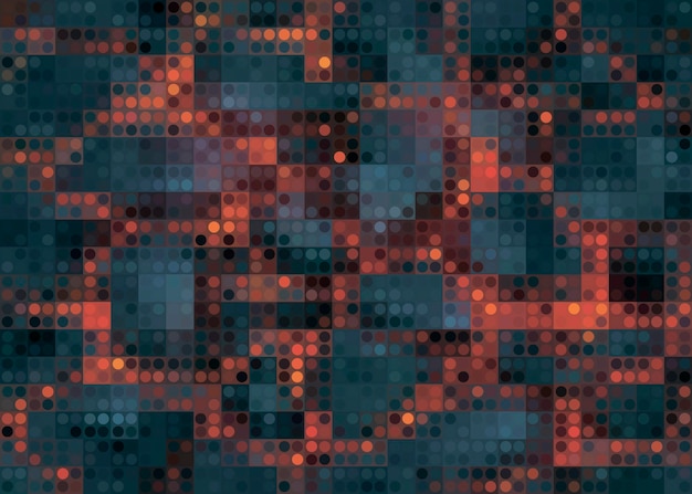 A blue and orange background with a lot of dots