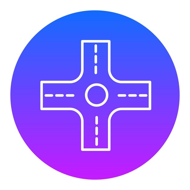 a blue and pink cross with a blue circle with a white cross in the middle